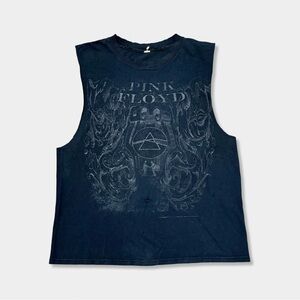 Vtg 00s Y2K Pink Floyd Black Band Album Concert Tour Sleeveless Muscle Tshirt M